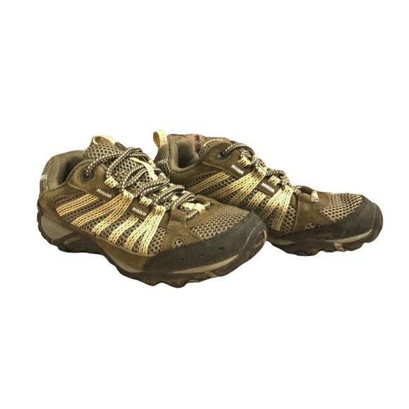 Merrell Women Yokota Ventilator Low Hiking Trail Boot Sneaker Shoe Tan 5 35 - Picture 1 of 6